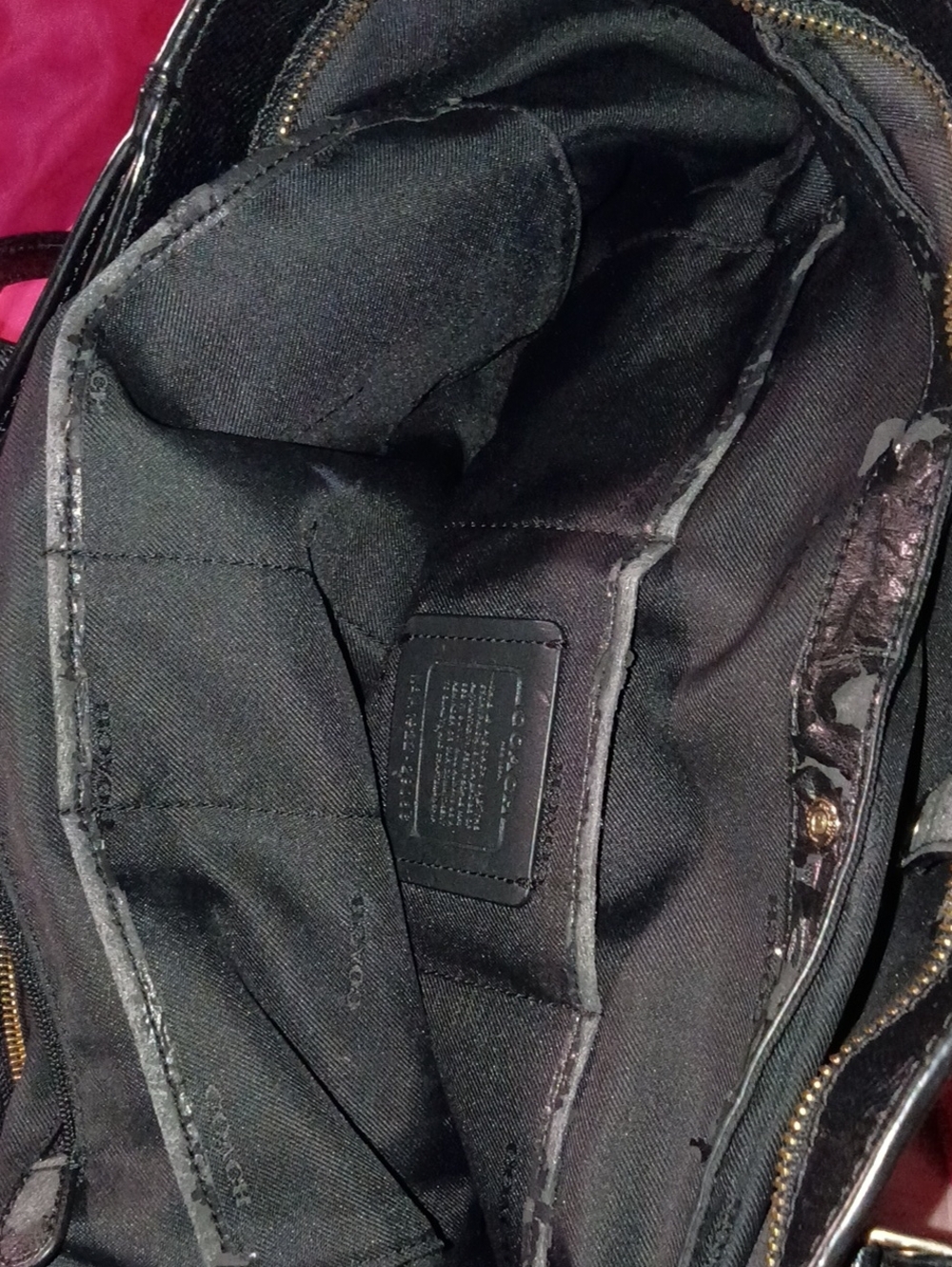 Coach Black Leather Tote Handbag with Gold Hardware - Picture 16 of 16